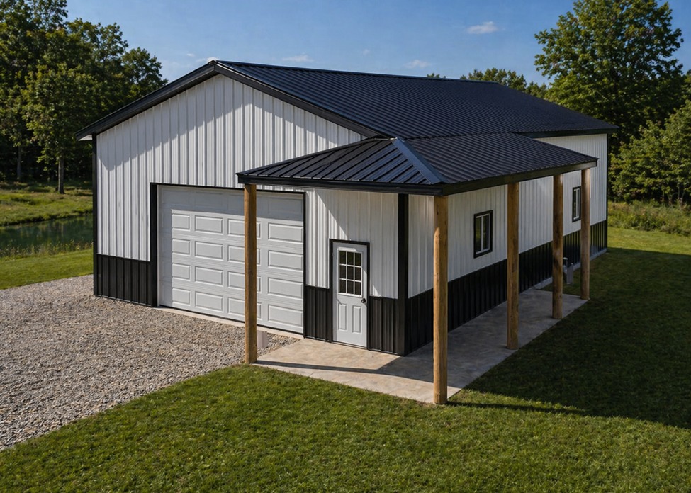 32’ x 48’ x 14’ w/ 6’ hipped porch